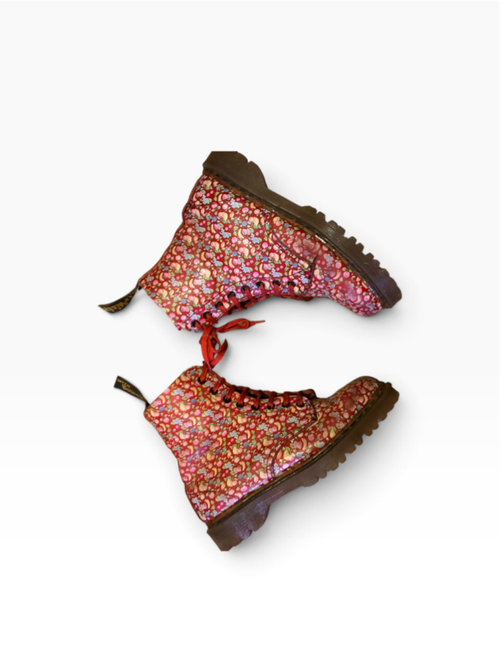 Dr. Martens VTG MIE SHELLY’s Boots, Red Multi-color Fruit Print size 8